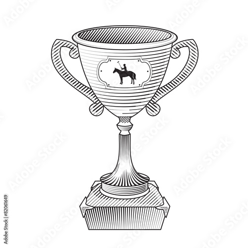 Metallic trophy cup