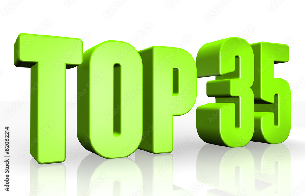 Top 35 - 3d illustration on white background Top 35 - 3d illustration on white background