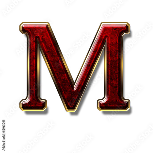 Letter M - precious stone is red