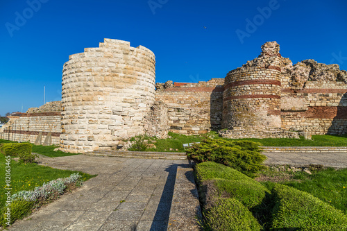 Fortress wall of the old town of Nessebar