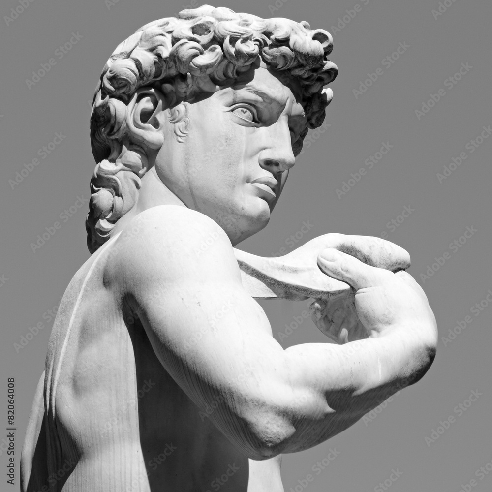 David by Michelangelo famous Renaissance italian sculpture, Stock
