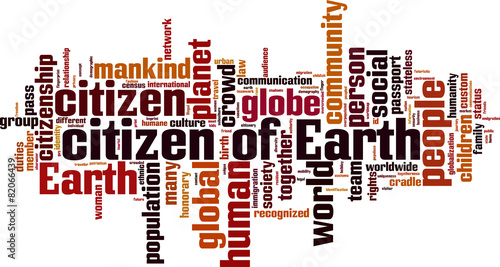 Citizen of Earth word cloud concept. Vector illustration