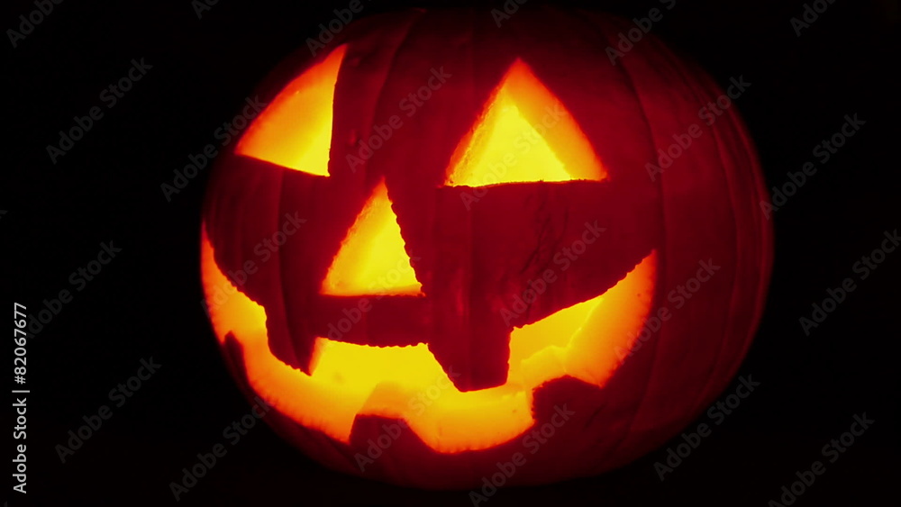 Jack'O Lantern Classic Shape At Night Angle view. Jack'O Lantern Classic Shape At Night Angle view.