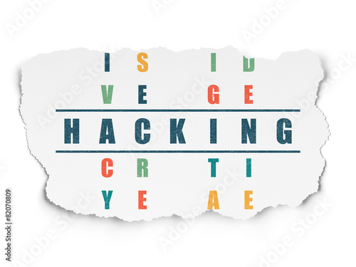 Privacy concept: word Hacking in solving Crossword Puzzle