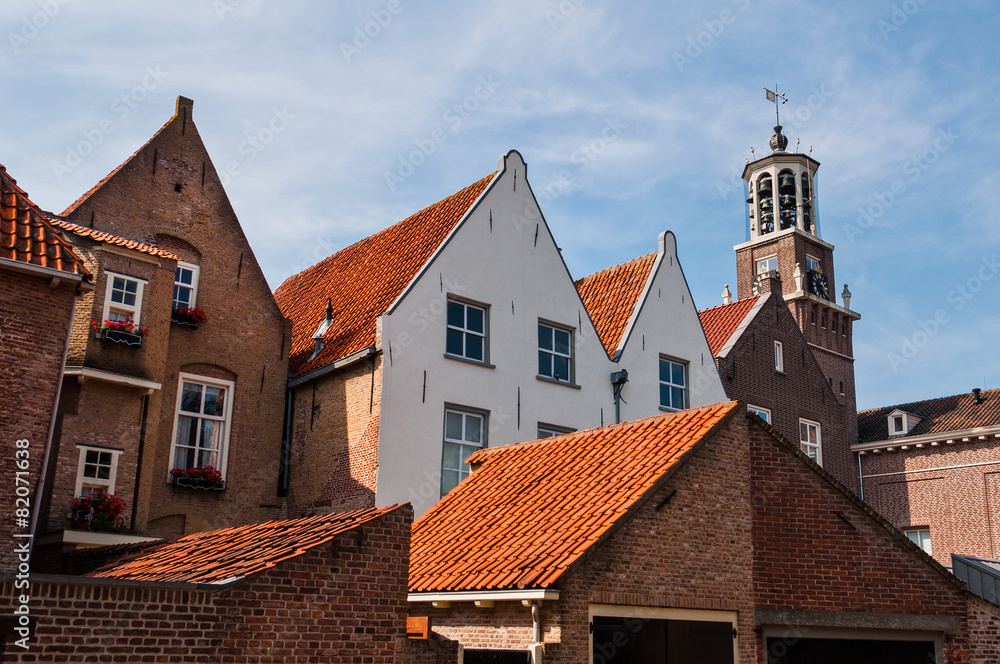 Medieval Dutch Houses in the Town of Heusden in the Netherlands