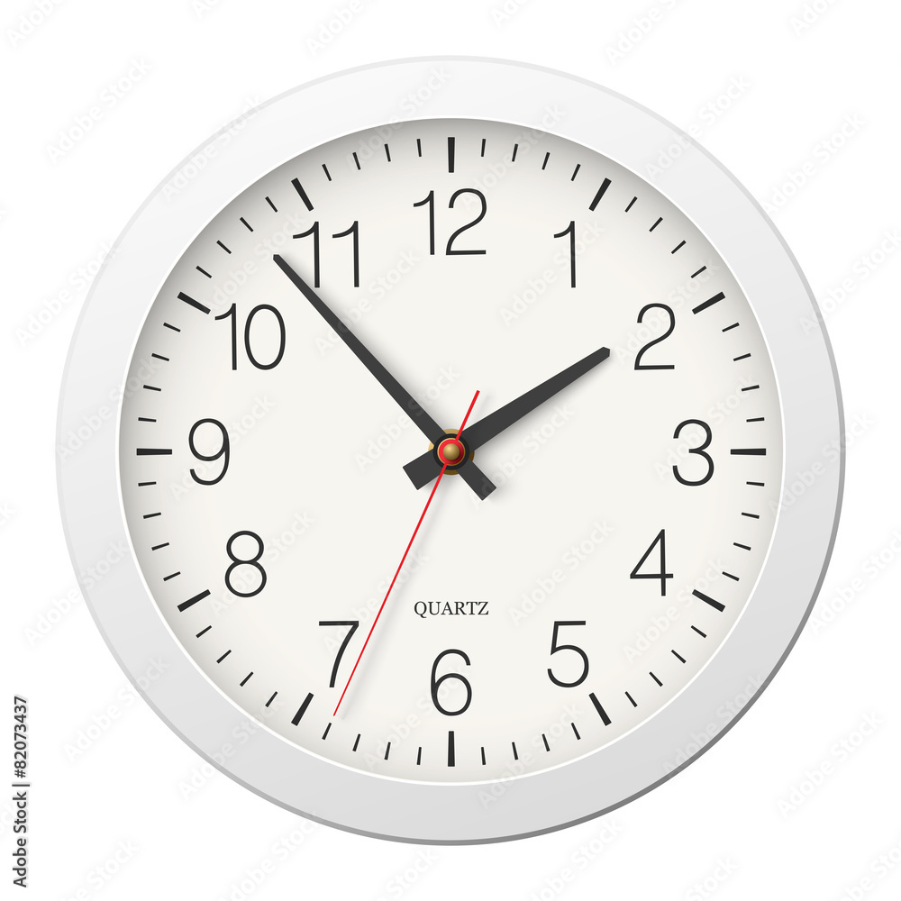 Classic round wall clock with white body Classic round wall clock with white body