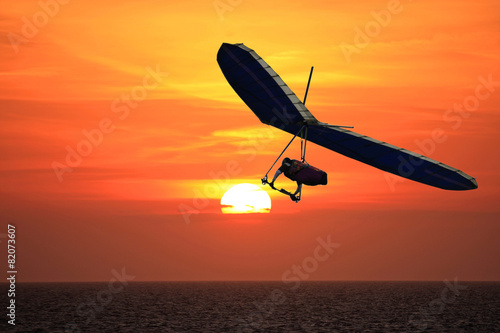 Hang Glider at sunset