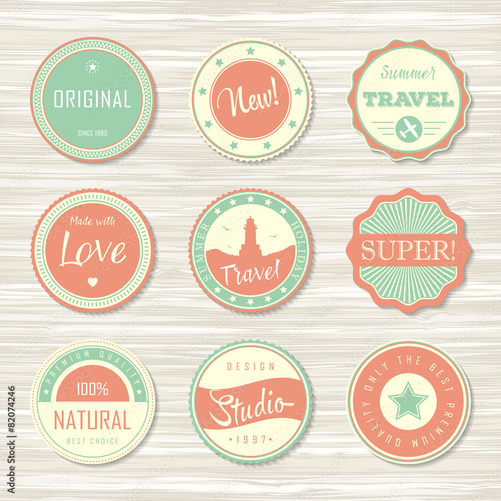 Obraz premium Vintage labels template set: super, original, new, travel