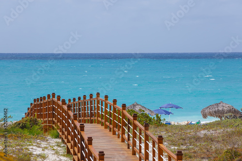 Photography Wooded bridge and turquoise sea