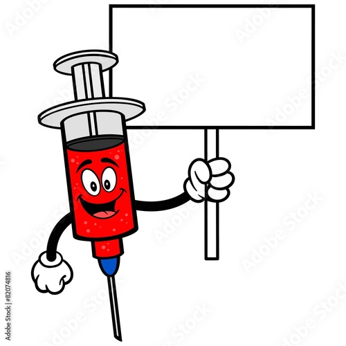 Syringe with Sign