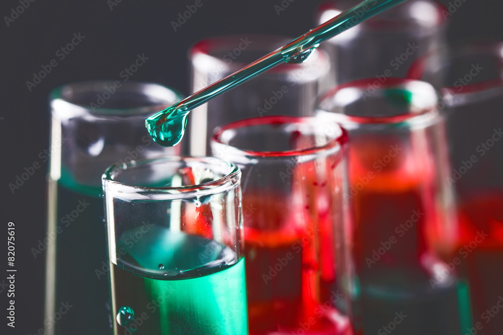 Laboratory test tubes closeup. Laboratory test tubes closeup.