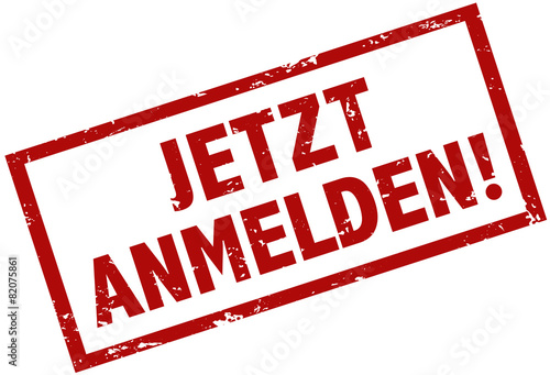 Jetzt anmelden stempel rot