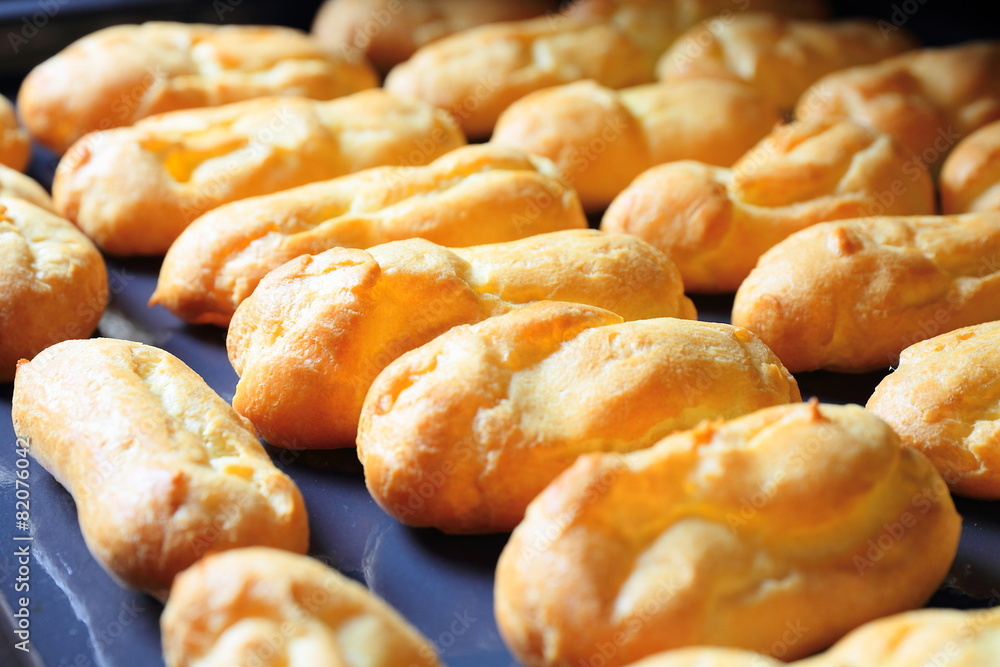 Baking Eclair Cookie in the Oven Baking Eclair Cookie in the Oven