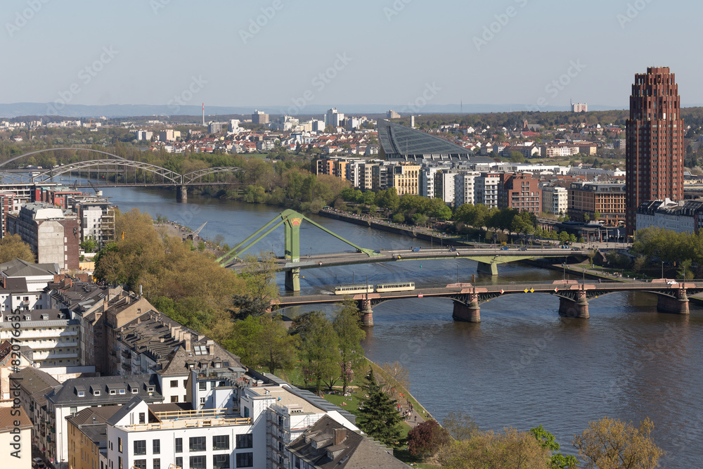 Fototapeta premium frankfurt am main germany with the main river