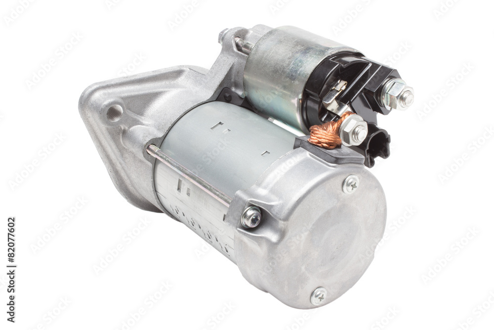 starter motor car on a white background starter motor car on a white background