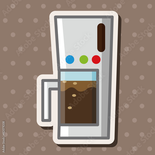 Home appliances theme coffee machine elements
