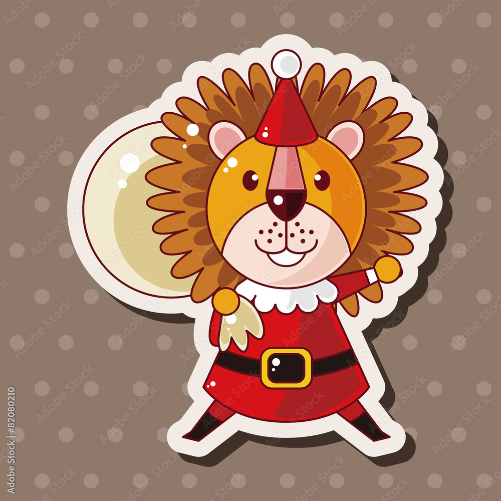 Obraz premium animal cartoon christmas style theme elements
