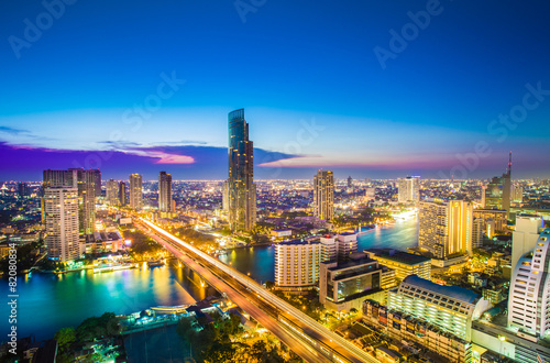 Landscape of River in Bangkok city © tatomm