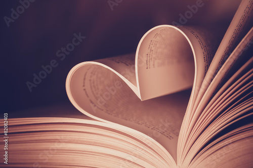 Heart book page - vintage effect style pictures