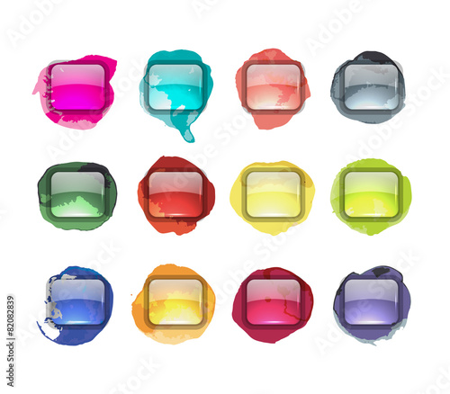 Set of glossy button icons for your design