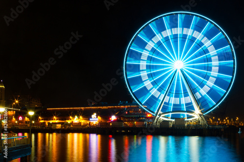 Ferris Wheel in Night, Waterfront