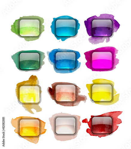 Set of glossy button icons for your design