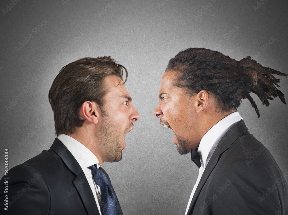 Angry employees scream against Angry employees scream against