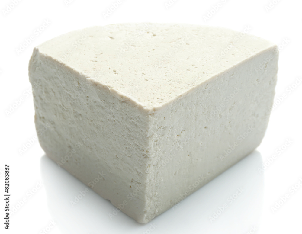 Piece of feta cheese isolated on white Piece of feta cheese isolated on white