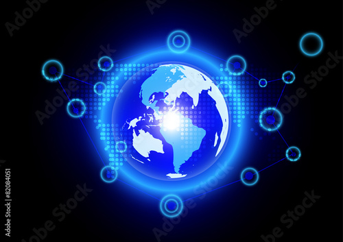 Abstract globe blue background technology