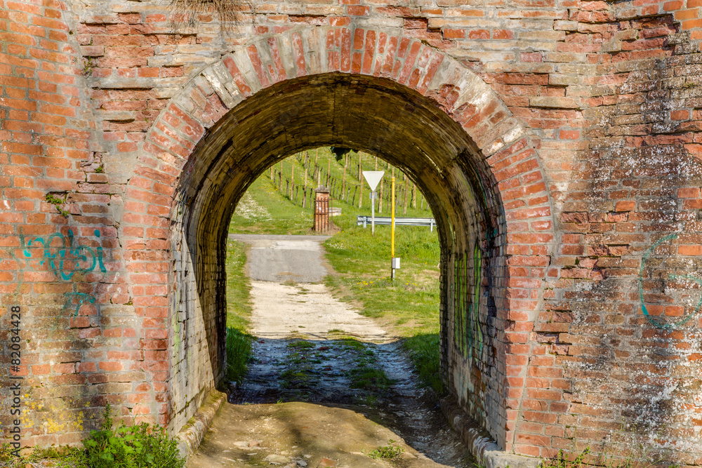 A small gallery allows you to get out on a green country road A small gallery allows you to get out on a green country road