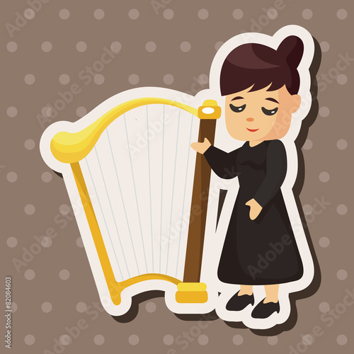 character musician harpist theme elements