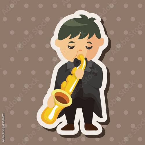 character musician trumpeter theme elements