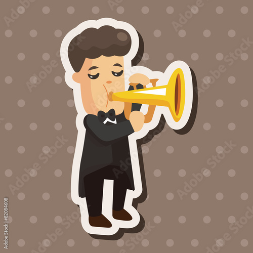 character musician trumpeter theme elements