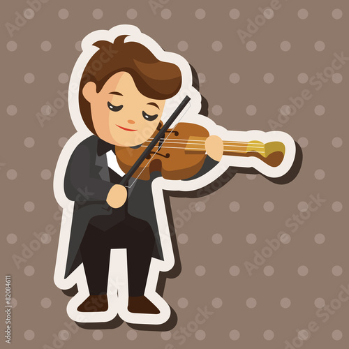 character musician violinist theme elements