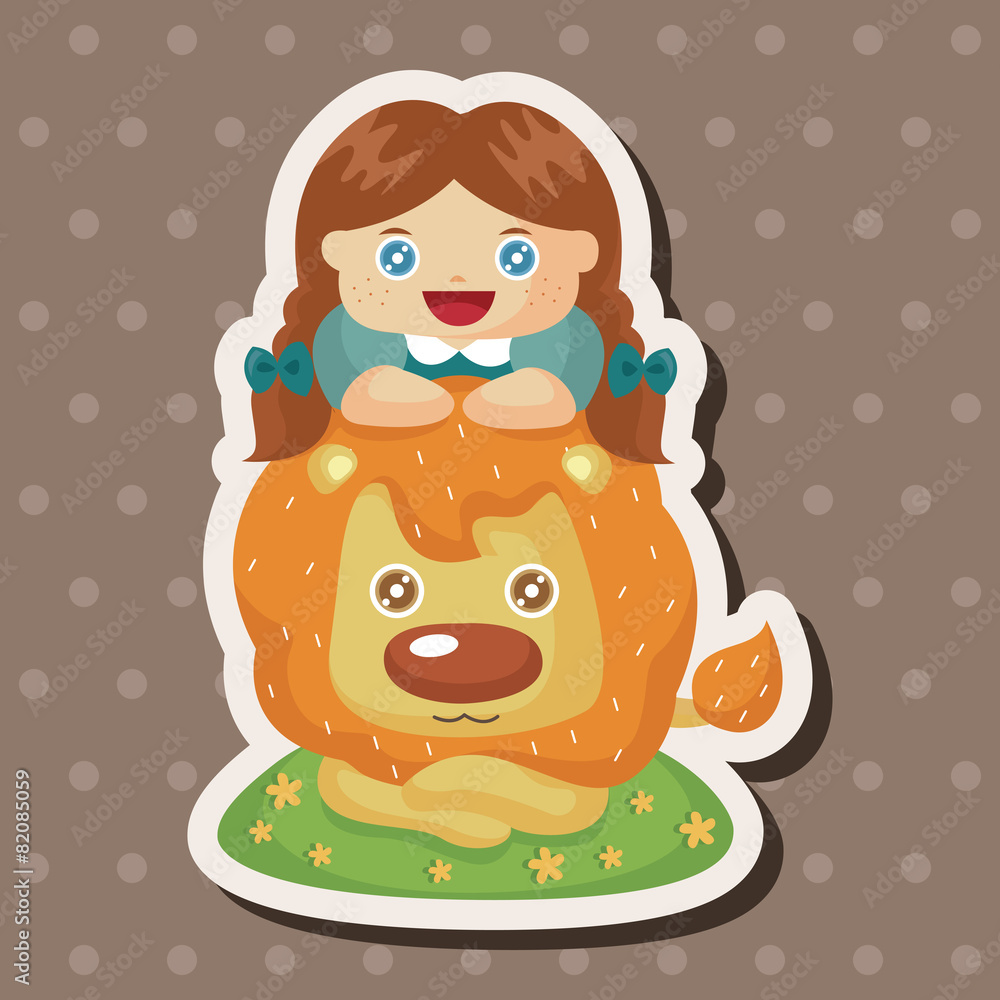 Fototapeta premium The Wizard of Oz cartoon theme elements