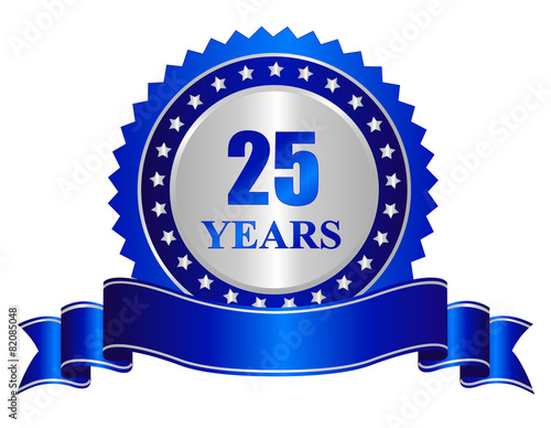 25 years anniversary seal stamp with banner