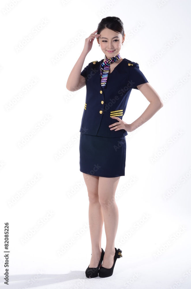 Active girl wear professional attire in front of a white backgro Active girl wear professional attire in front of a white backgro
