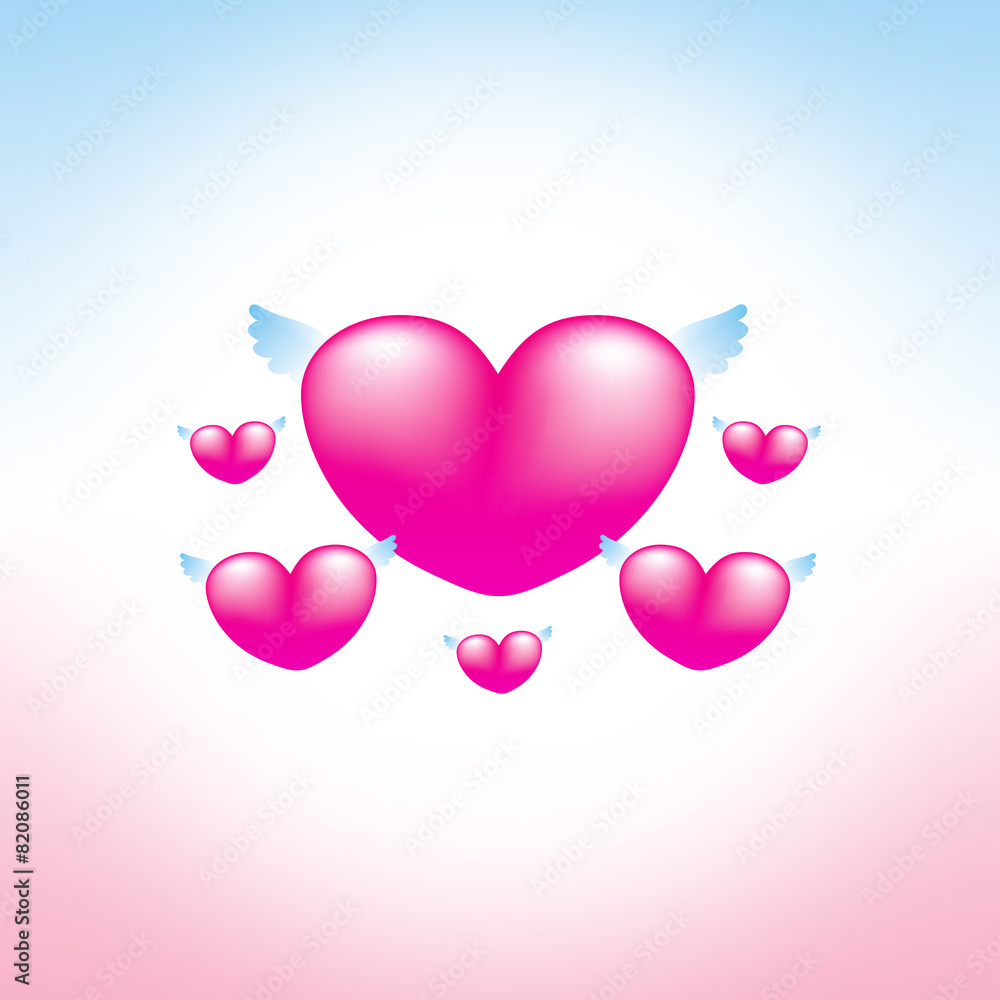 love heart pink background