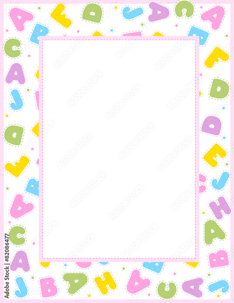 Alphabet frame white