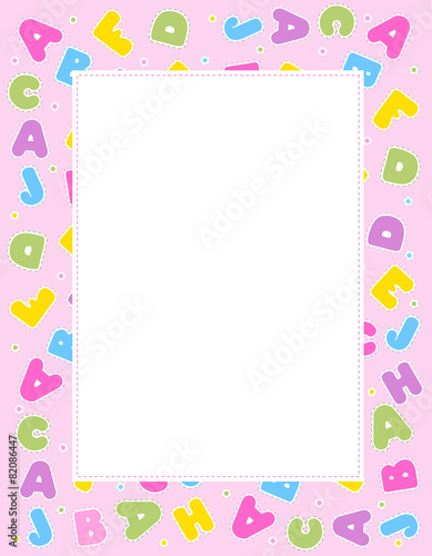 Alphabet frame pink