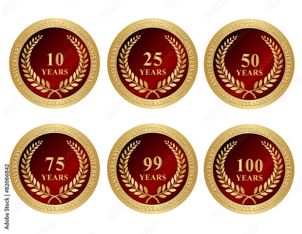 Anniversary seals / stamps with text
