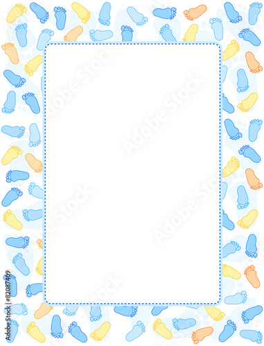 Baby boy footprints frame