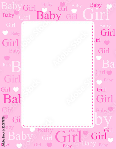 Baby girl arrival card / background