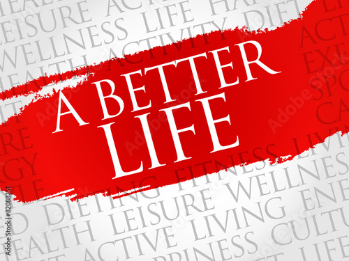 A Better Life word cloud, health concept