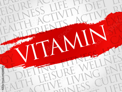 VITAMIN word cloud, fitness, sport, health concept