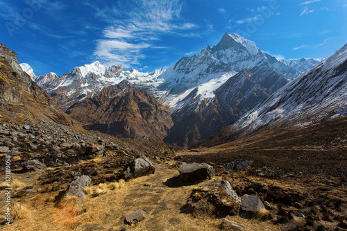 View of Machhapuchchhre mountain - Fish Tail in English is a mou