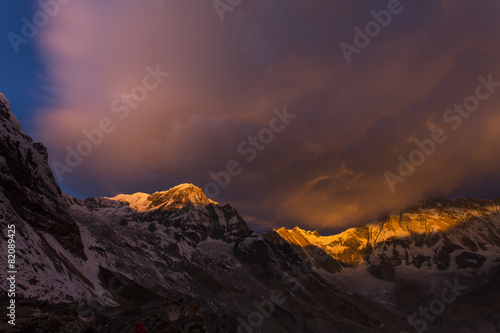 View of Annapurna I from Annapurna Base Camp Himalaya Mountains © danmir12