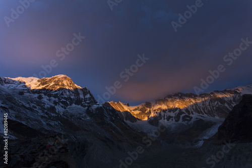 View of Annapurna I from Annapurna Base Camp Himalaya Mountains © danmir12