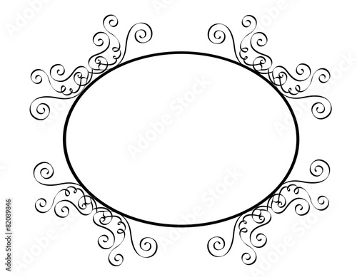 Black and whte ornamental frame