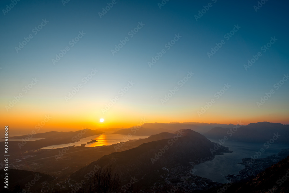 Obraz premium Balkan mountains on the sunset